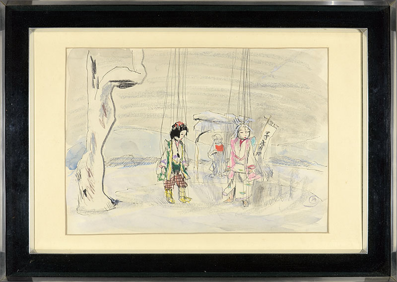 木村荘八「自筆画稿　雪んこ」