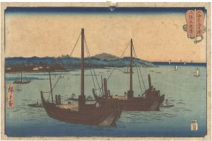 広重初代「山海見立相撲　上総木更津」