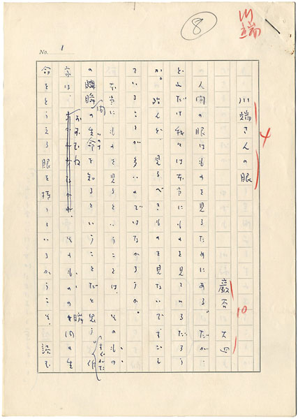 Iwaya Daishi “Manuscript :  Eyeｓ of Kawabata's”