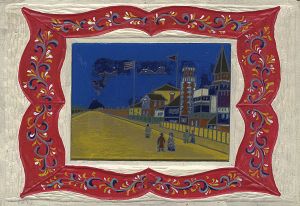 Glass Painting : The View of Kobe Port