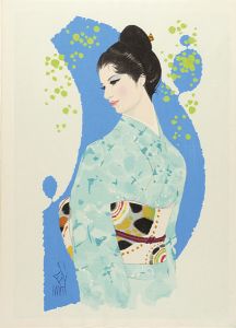 Iwata Sentaro / Compilation of Masterpieces of Bijin Woodblock Prints / Afternoon