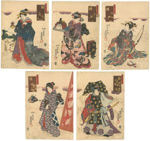 Toyokuni III / List of Flowers for 5 Festivals [五節句の花尽]