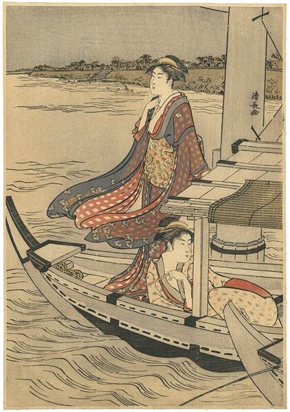 清長「吾妻橋下の涼み船（左） 【復刻版】」
