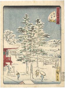 Hiroshige II / Forty-eight Famous Views of Edo / no.7 Kanda Myojin Shrine in Snow [江戸名所四十八景　七　神田明神]