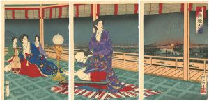 Yasuji,Tankei / Fireworks at Ryogoku [両国煙火図]