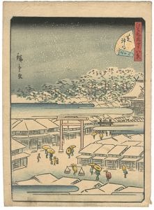 Hiroshige II / Forty-eight Famous Views of Edo / no.32 Shiba Shinmei Shrine in Snow [江戸名所四十八景　三十二　芝神明]