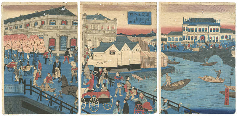 一景「東京芝口橋　ほうらいばしを景し図」
