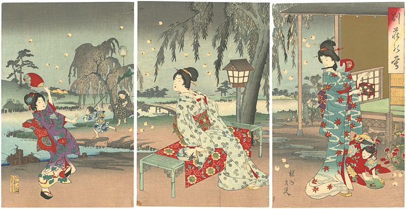 周延「別荘乃蛍」