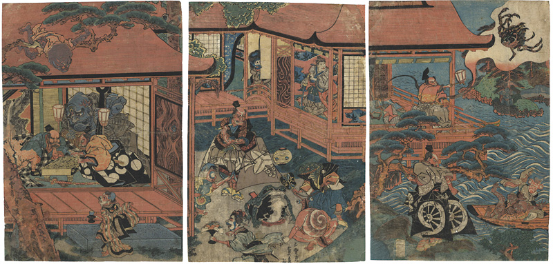 貞秀「源頼光館土蜘蛛妖怪図」
