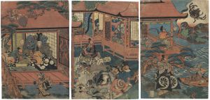 貞秀「源頼光館土蜘蛛妖怪図」