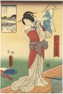 豊国三代 国久「江戸名所百人美女　不忍弁天」
