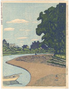 100 Views of Great Tokyo in Showa Era  / Pond at Zenpukuji Temple in Suginami (#79)