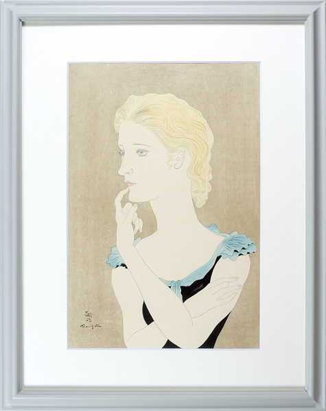 Fujita Tsuguharu (Leonard Foujita) “Woman in Blue Dress”
