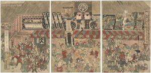 Toyokuni I / Inside of the Nakamura-za Theater in Edo [中村座外の図]