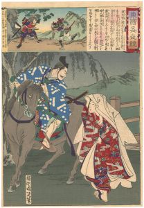 周延「東錦昼夜競　渡辺綱」