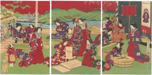 Fusatane / The Empress Visiting Silk Mill [皇后宮様蚕製糸場御遊覧之図]