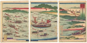 Hiroshige III / Shinko Festival, Katori Shrine [官幣大社香取神宮神幸軍祭御船遊之図]