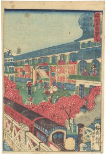 Kunitoshi / Images of Modern Life / Jinpuro House at Yokohama [開化名勝図之内　横浜高嶋町神風楼]