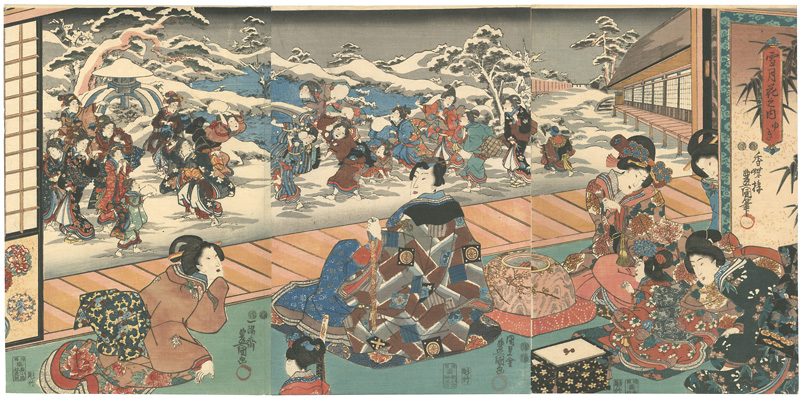 Toyokuni III “Setsugekka (Snow, Moon, and Flowers) / Snow”
