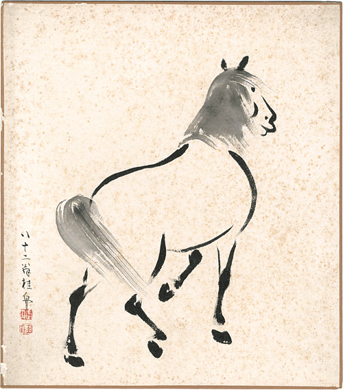 Takeuchi Keishu “自筆色紙 馬”