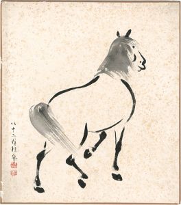 Takeuchi Keishu / 自筆色紙 馬