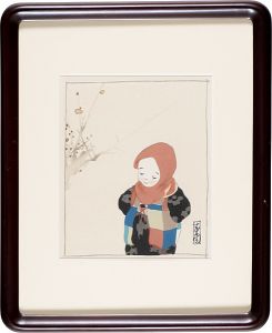 Shima Seien / つぼみの花（新錦絵帖『處女の頃』より）