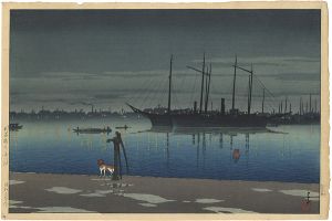 東京二十景　明石町の雨後