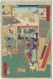 一景「東京名所三十六戯撰　鉄砲洲」