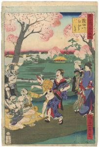Ikkei / 36 Humorous Views of Tokyo / Shirahige at Sumida River [東京名所三十六戯撰　隅田川白ひげ辺]