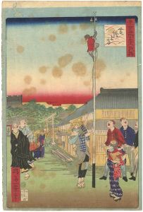 一景「東京名所三十六戯撰　芝増上寺」