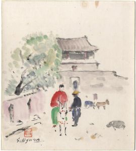 Ogura Shigeharu / 自筆色紙