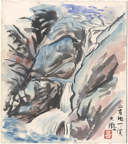 Goto Jinnosuke “自筆色紙　上高地一ノ俣”