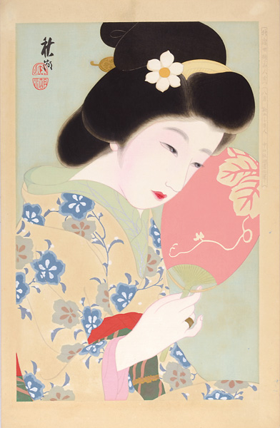 Nakayama Shuko “New Ukiyo-e Style Beauties / August, Shy”
