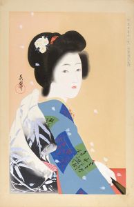 Hirezaki Eiho / New Ukiyo-e Style Beauties / April, Cherry Blossoms