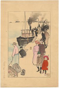 Akamatsu Rinsaku / Pictures of Celebrated Places in Osaka and Kobe / #14 Kobe Pier