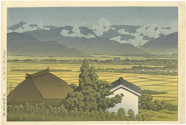 川瀬巴水「長野県　稲荷山」