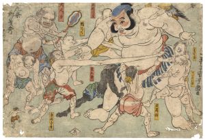 国芳「戯画　朝比奈義秀」