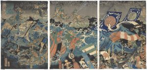 芳虎「蒙古賊舟退治之図」