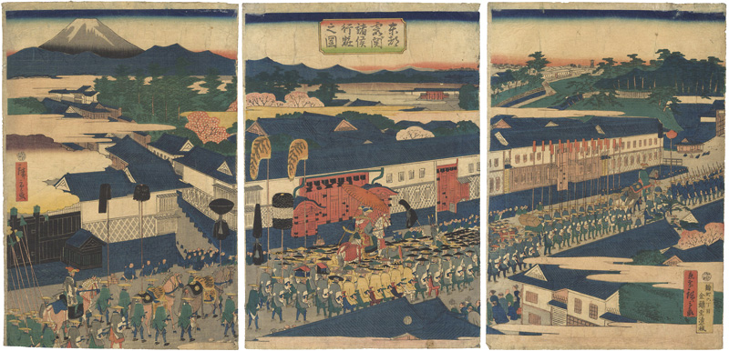 Hiroshige II “Daimyo Procession at Kasumigaseki”