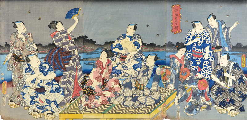 豊国三代「隅田乃蛍狩」