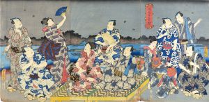 豊国三代「隅田乃蛍狩」