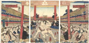 芳虎「勧進大角力取組図」