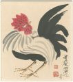 自筆画色紙　鶏