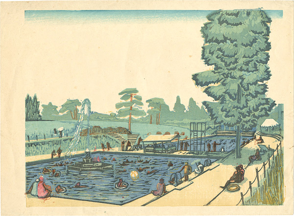 Fujimori Shizuo “大東京十二景の内　八月　豊島園の夏”