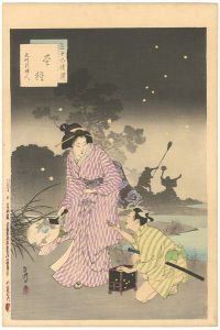 三十六佳撰　蛍狩　天明頃婦人