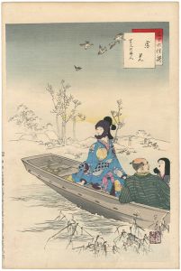 年方「三十六佳撰　雪見 寛文頃婦人」