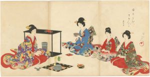 周延「徳川時代　貴婦人の図　茶の湯」