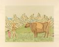 Red Cattle at Seashore
