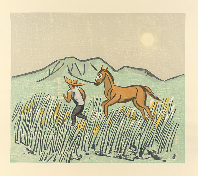 Maekawa Senpan “Evening Moon and Foal”