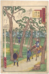 Hiroshige III / Tokai Meisho Kaisei Gojusan-eki Kaisei Dochu-ki / #17 Yoshiwara [東海名所改正五十三駅　改正道中記　十七　吉原　左り不二　蒲原迄一り三十丁]